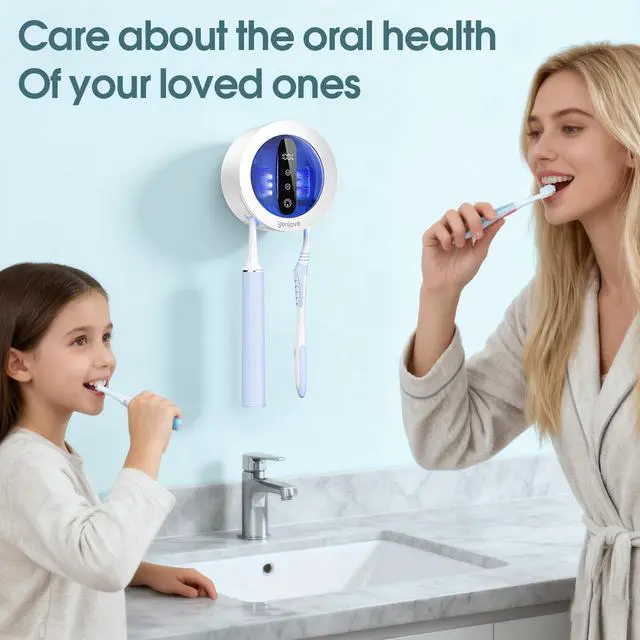 Alt view image 6 of 7 - Upgraded UV Toothbrush Cleaner Holder, Electric Toothbrush Holder for Bathroom,Tooth Brush Holders Wall Mounted,LED Smart Screen,Cleaning and Drying Fits All Toothbrushes for Home & Travel