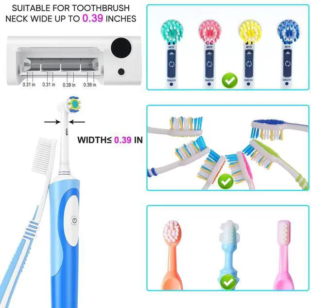 Alt view image 3 of 7 - UV Toothbrush Holder for Bathroom, Toothbrush Cleaner Wall Mounted Cordless
