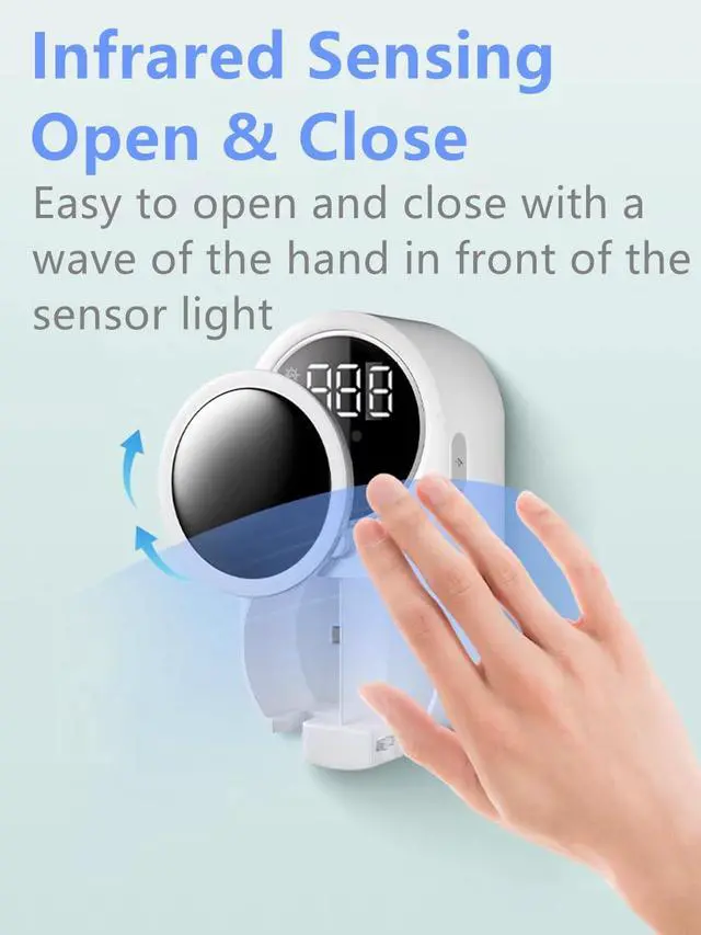 Alt view image 2 of 7 - Toothbrush Cleaner & Toothbrush Holder, Cleaning and Air Drying, LED Smart Screen, Rechargeable Wall Mount Toothbrush Holder for Bathrooms