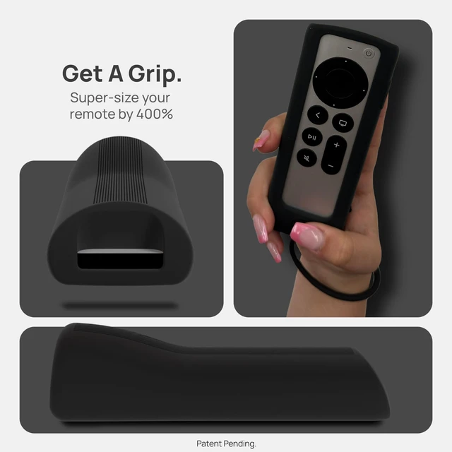 Alt view image 2 of 7 - GripStand Scratch-Resistant Silicone Remote Cover for Apple TV Compatible with AirTag, Fits Siri Apple TV 4K/HD (2nd & 3rd Gen), Stand-Up Design, Enhanced Grip, 2 Pack Black & Red by