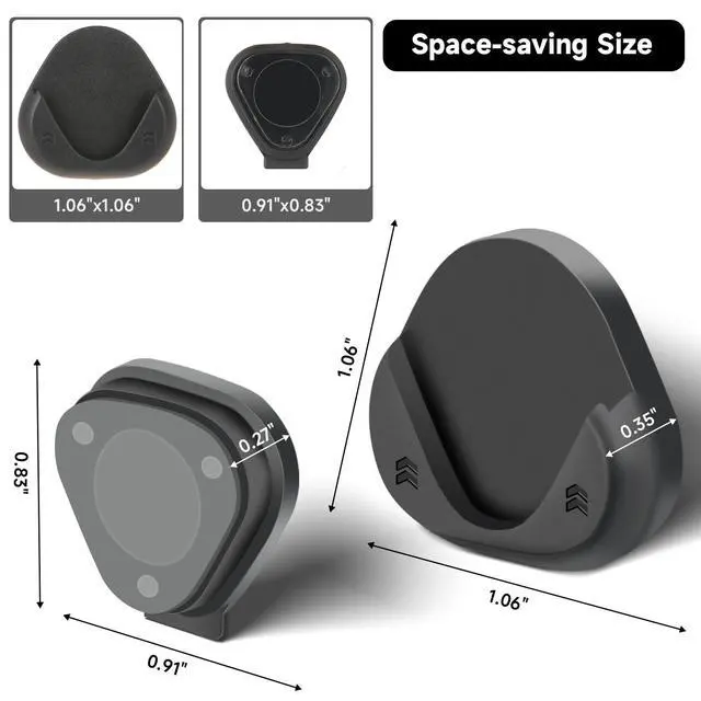 Alt view image 3 of 7 - 6 Pcs Magnetic Remote Control Holder, Self Adhesive Remote Holder Wall Mount Suitable for TV , Air Conditioning , LED Fan Black