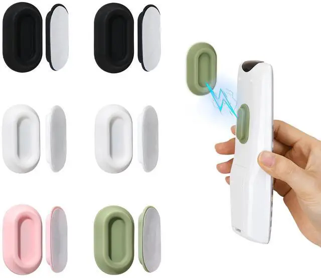 Main image of Magnetic Remote Control Holder Wall Mount - 6 Pcs No Drill Self-Adhesive Organizer for Air Conditioner & TV Remotes, Storage Caddy for Televisions Backside - White&Black&Pink&Green