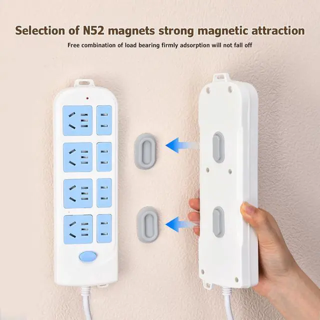 Alt view image 4 of 7 - Magnetic Remote Control Holder Wall Mount - 6 Pcs No Drill Self-Adhesive Organizer for Air Conditioner & TV Remotes, Storage Caddy for Televisions Backside - White&Black&Pink&Green