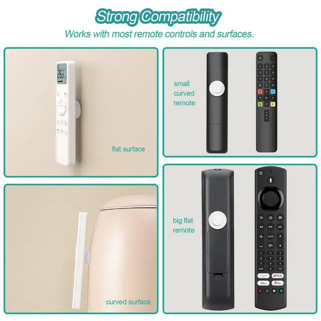 Alt view image 3 of 7 - Magnetic Remote Control Holder Wall Mount, 5 Pack TV Remote Holder Wall Mount, Silicone Remote Organizer Magnetic Remote Holder for Bed, TV, Ceiling Fan and Air Conditioner (White)