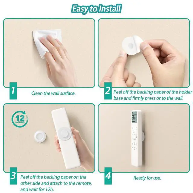 Alt view image 5 of 7 - Magnetic Remote Control Holder Wall Mount, 5 Pack TV Remote Holder Wall Mount, Silicone Remote Organizer Magnetic Remote Holder for Bed, TV, Ceiling Fan and Air Conditioner (White)