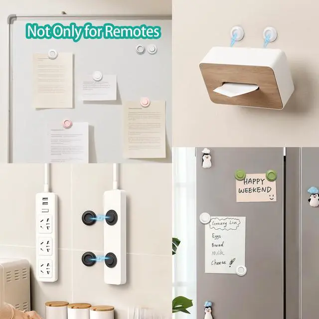 Alt view image 7 of 7 - Magnetic Remote Control Holder Wall Mount, 5 Pack TV Remote Holder Wall Mount, Silicone Remote Organizer Magnetic Remote Holder for Bed, TV, Ceiling Fan and Air Conditioner (White)
