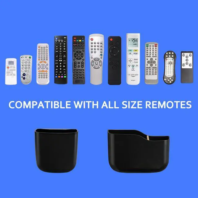 Alt view image 2 of 7 - Wall Mount Remote Holder TV FAN Remote Control Holder Bedside Caddy Wall Organizer Phone Holder for Office Adhesive Media Player Controller Holder Box Tray Home Desk Nightstand Black 3PACK