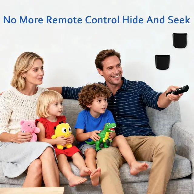 Alt view image 7 of 7 - Wall Mount Remote Holder TV FAN Remote Control Holder Bedside Caddy Wall Organizer Phone Holder for Office Adhesive Media Player Controller Holder Box Tray Home Desk Nightstand Black 3PACK