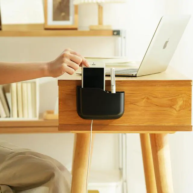 Alt view image 4 of 7 - Wall Mount Remote Holder TV FAN Remote Control Holder Bedside Caddy Wall Organizer Phone Holder for Office Adhesive Media Player Controller Holder Box Tray Home Desk Nightstand 4 PACK BLACK