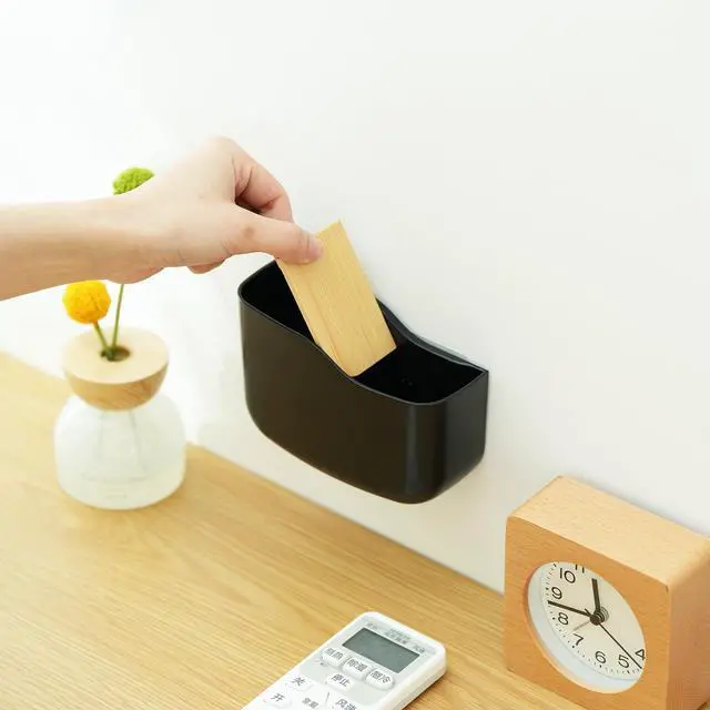 Alt view image 5 of 7 - Wall Mount Remote Holder TV FAN Remote Control Holder Bedside Caddy Wall Organizer Phone Holder for Office Adhesive Media Player Controller Holder Box Tray Home Desk Nightstand 4 PACK BLACK