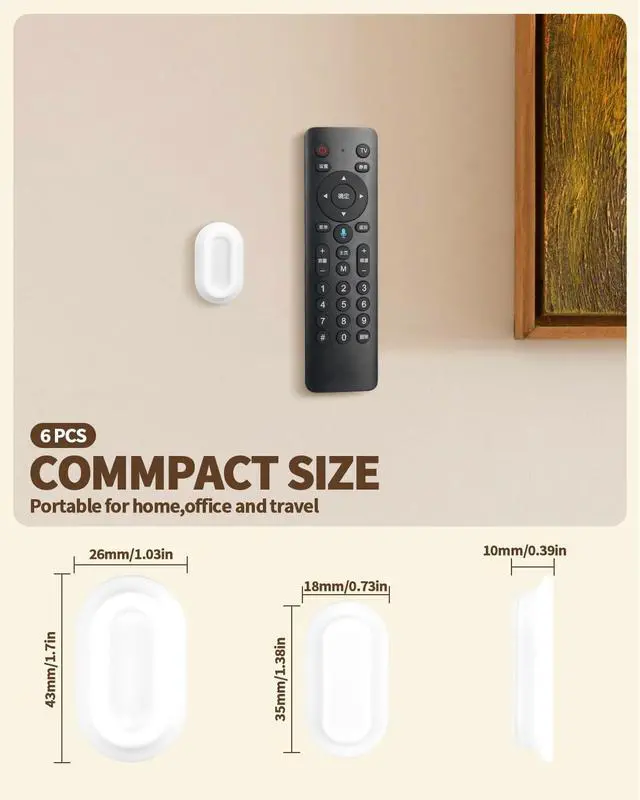 Alt view image 2 of 7 - 4 Pack Strong Magnetic Remote Control Holder, Self-Adhesive Silicone Remote Holder Wall Mount for TV, Fan, Air Conditioner Remote Control
