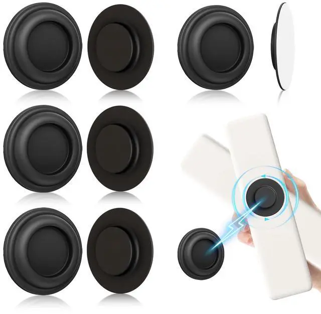 Main image of 4Pcs Magnetic Remote Control Holder, Upgrades Silicone Wall Mount Self-Adhesive Remote Control Stand, Organizer Storage for Air Conditioner & TV Remotes, Caddy Back of Televisions (Black)