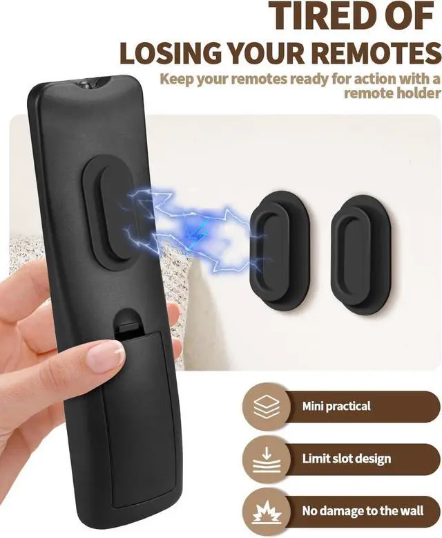 Alt view image 4 of 7 - 6 Pack Magnetic Remote Control Holder Upgraded Silicone Magnetic Wall Mount for TV, Fan & Air Conditioner Remotes Self-Adhesive, No-Drill Remote Control Holder Wall Mount