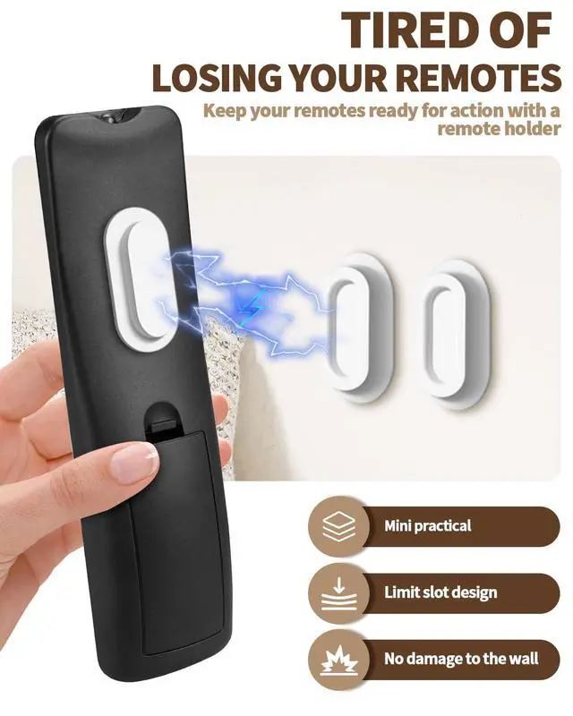 Alt view image 4 of 7 - 6 Pack Magnetic Remote Control Holder Upgraded Silicone Magnetic Wall Mount for TV, Fan & Air Conditioner Remotes Self-Adhesive, No-Drill Remote Control Holder Wall Mount