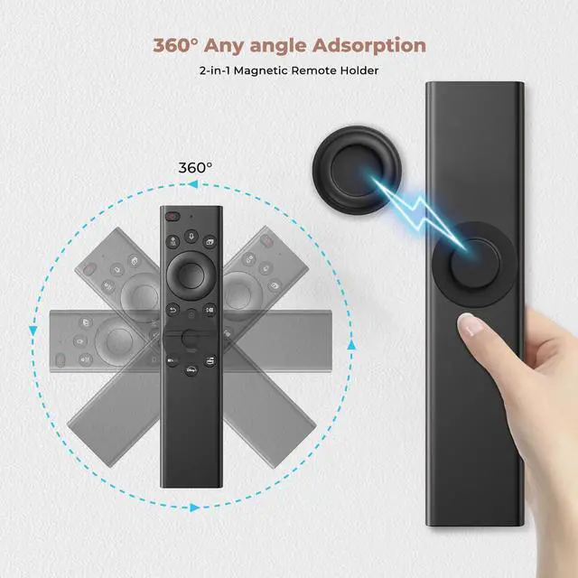 Alt view image 5 of 7 - 4Pcs Magnetic Remote Control Holder, Upgrades Silicone Wall Mount Self-Adhesive Remote Control Stand, Organizer Storage for Air Conditioner & TV Remotes, Caddy Back of Televisions (Black)