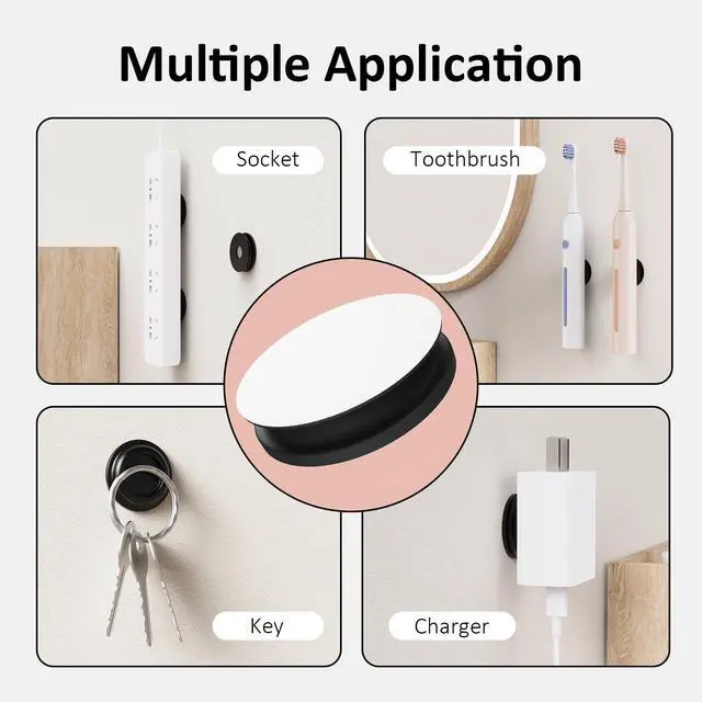 Alt view image 7 of 7 - Remote Control Holder Magnetic Wall Mount Self-Adhesive, 6 Pack Upgraded Silicone Remote Organizer Storage 360° Rotation Wall Holder for Home Office TV, Fan and Air Conditioner Remote Control