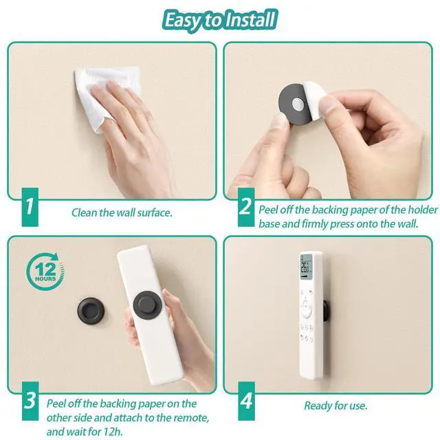 Alt view image 5 of 7 - Magnetic Remote Control Holder Wall Mount, 5 Pack TV Remote Holder Wall Mount, Silicone Remotes Organizer Magnetic Remote Holders for Bed, TV, Ceiling Fan and Air Conditioner (Multicolor)
