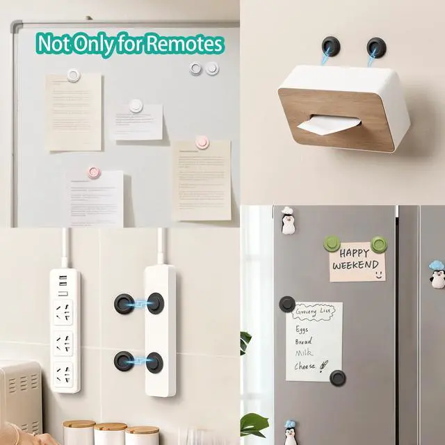 Alt view image 7 of 7 - Magnetic Remote Control Holder Wall Mount, 5 Pack TV Remote Holder Wall Mount, Silicone Remotes Organizer Magnetic Remote Holders for Bed, TV, Ceiling Fan and Air Conditioner (Multicolor)