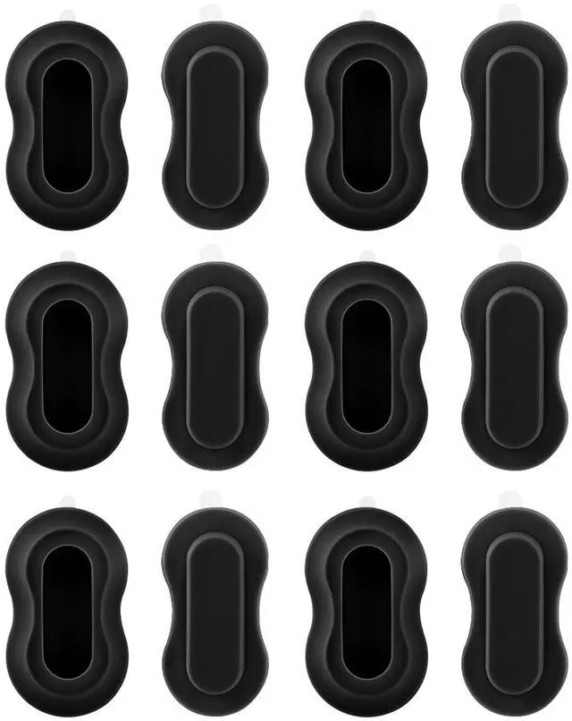 Main image of 6 Pack Magnetic Remote Control Holder Wall Mount, Silicone Magnetic Organizer Storage Wall Holder No Drill Self-Adhesive for TV, Fan & Air Conditioner Remotes(Color:Black)