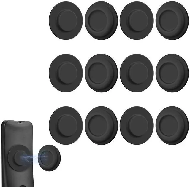 Main image of 6 Pack Magnetic Remote Control Holder Upgraded Silicone Magnetic Wall Mount for TV, Fan & Air Conditioner Remotes Self-Adhesive, No-Drill Remote Control Holder Wall Mount (Circle Black)