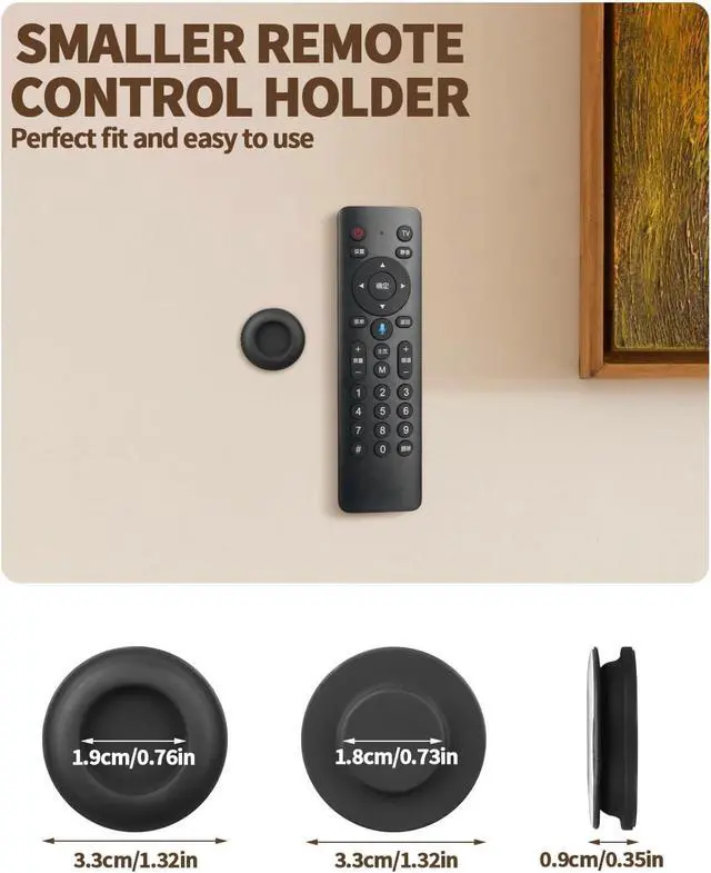 Alt view image 2 of 7 - 6 Pack Magnetic Remote Control Holder Upgraded Silicone Magnetic Wall Mount for TV, Fan & Air Conditioner Remotes Self-Adhesive, No-Drill Remote Control Holder Wall Mount (Circle Black)