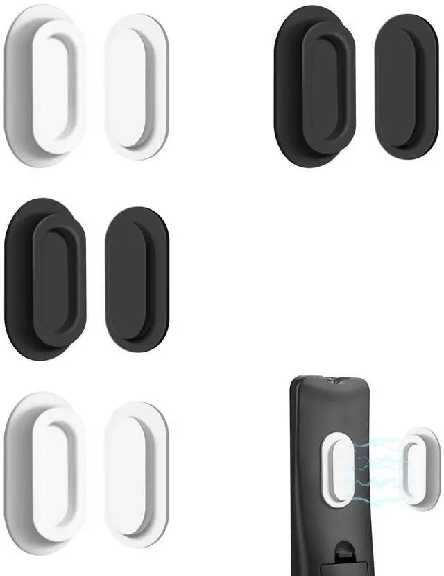 Main image of 4 Pack Strong Magnetic Remote Control Holder, Self-Adhesive Silicone Remote Holder Wall Mount for TV, Fan, Air Conditioner Remote Control (Black+White)