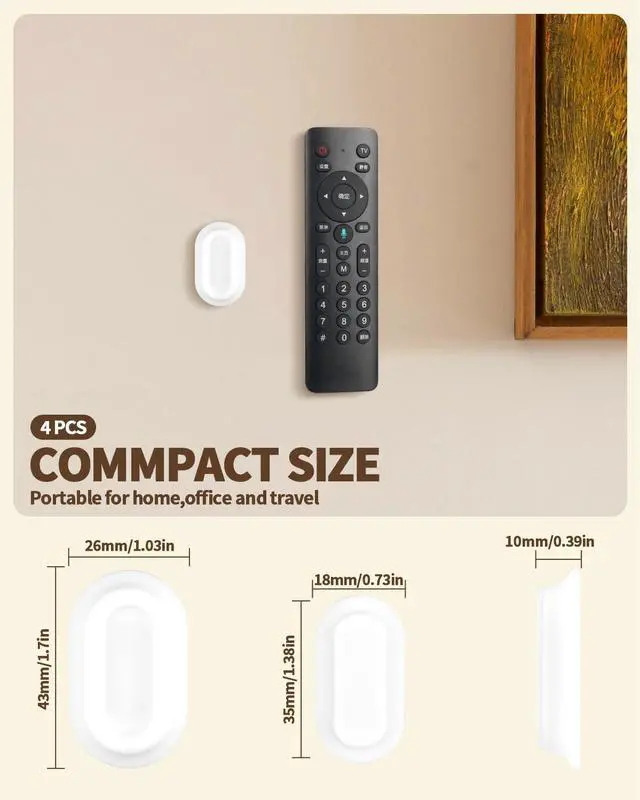 Alt view image 2 of 7 - 4 Pack Strong Magnetic Remote Control Holder, Self-Adhesive Silicone Remote Holder Wall Mount for TV, Fan, Air Conditioner Remote Control (Black+White)