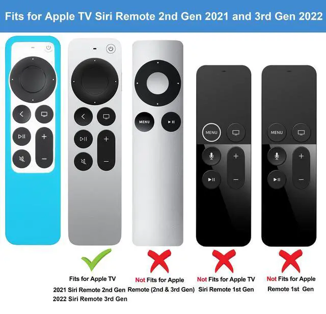 Alt view image 2 of 7 - Case Compatible with Apple TV 4K Siri Remote 2021 2022 - Soft Silicone Remote Case Cover Sleeve Skin Compatible with Apple TV 4K / HD Siri Remote Controller (2nd & 3rd Gen) - Blue