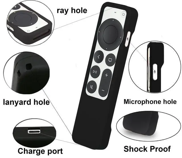 Alt view image 5 of 7 - Case Compatible with Apple TV 4K Siri Remote 2021 2022 - Soft Silicone Remote Case Cover Sleeve Skin Compatible with Apple TV 4K / HD Siri Remote Controller (2nd & 3rd Gen) - Blue