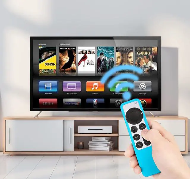 Alt view image 4 of 7 - Case Compatible with Apple TV 4K Siri Remote 2021 2022 - Soft Silicone Remote Case Cover Sleeve Skin Compatible with Apple TV 4K / HD Siri Remote Controller (2nd & 3rd Gen) - Blue