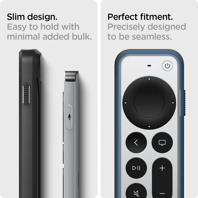 Alt view image 7 of 7 - for Apple TV Siri Remote Case, Rugged Armor For 2021/2022, Shockproof, Magnetic, Wrist Strap, Metal Plate - Black