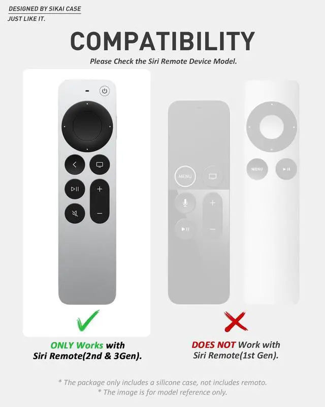 Alt view image 2 of 7 - Silicone Case Fit Designed for Apple TV 4K 2021/2022 Siri Remote Protective Case with Shockproof Compatible with AirTag (Crocodile)