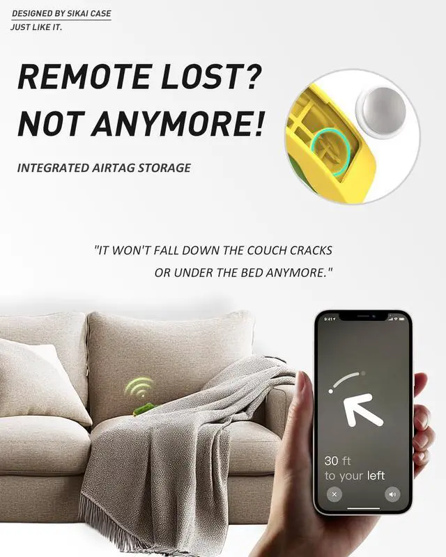 Alt view image 5 of 7 - Silicone Case Fit Designed for Apple TV 4K 2021/2022 Siri Remote Protective Case with Shockproof Compatible with AirTag (Crocodile)