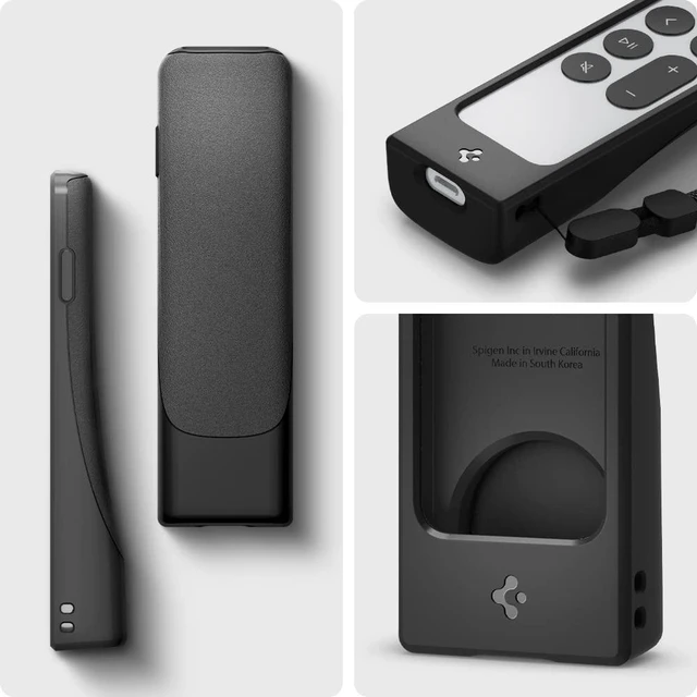 Alt view image 3 of 7 - for Apple TV Siri Remote Case, Silicone Fit For 2021/2022, Anti-Slip, Shockproof, AirTag Compatible - Black