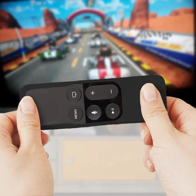Alt view image 6 of 7 - Silicone Case Compatible with Apple TV 4K/HD Siri Remote (1st Gen) - Anti-Slip Shock Proof Soft Remote Cover Case Compatible with Apple TV 4K 5th 4th Gen Siri Remote Controller - Black