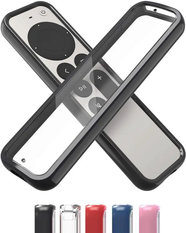 Main image of Air Rim Case for Apple TV Remotes Slim, Hybrid Black Perimeter Cover & Clear Back Remote Case with Ultimate Drop Protection