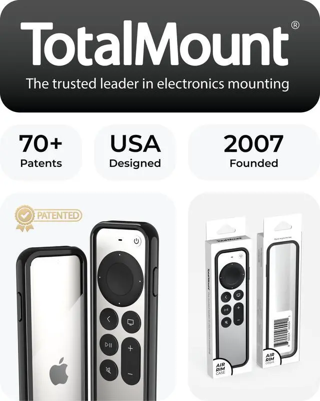 Alt view image 6 of 6 - Air Rim Case for Apple TV Remotes Slim, Hybrid Black Perimeter Cover & Clear Back Remote Case with Ultimate Drop Protection