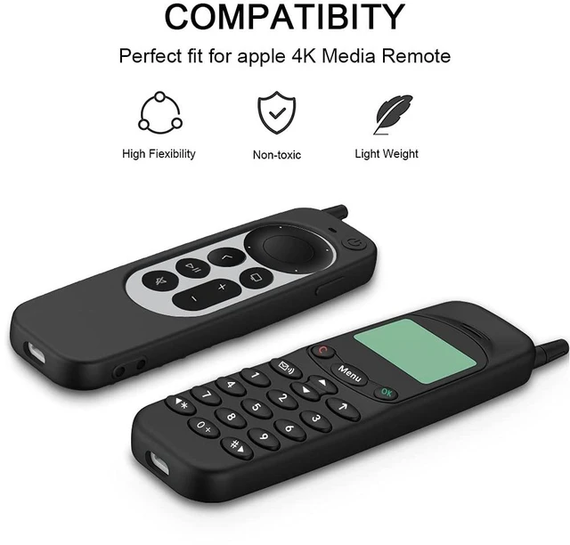 Alt view image 5 of 7 - Case Cover Replacement for New Siri 3rd Gen 2022 / 2nd Generation 2021 Apple TV Siri Voice Remote, Silicone Classic Phone-Shaped Cover Skin with Lanyard