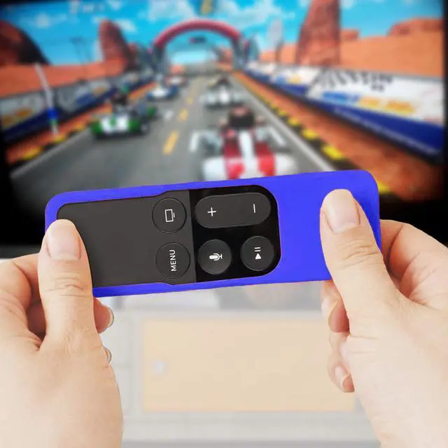 Alt view image 5 of 6 - Silicone Case Compatible with Apple TV 4K/HD Siri Remote (1st Gen) - Anti-Slip Shock Proof Soft Remote Cover Case Compatible with Apple TV 4K 5th 4th Gen Siri Remote Controller - Dark Blue