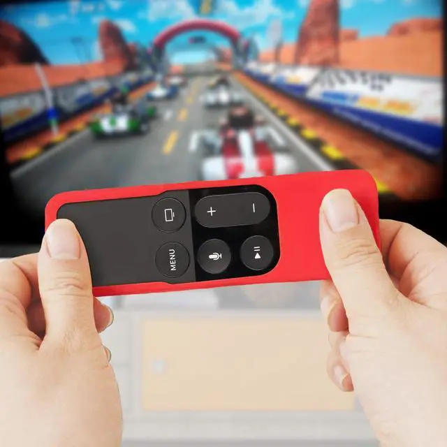 Alt view image 6 of 7 - Silicone Case Compatible with Apple TV 4K/HD Siri Remote (1st Gen) - Anti-Slip Shock Proof Soft Remote Cover Case Compatible with Apple TV 4K 5th 4th Gen Siri Remote Controller - Red