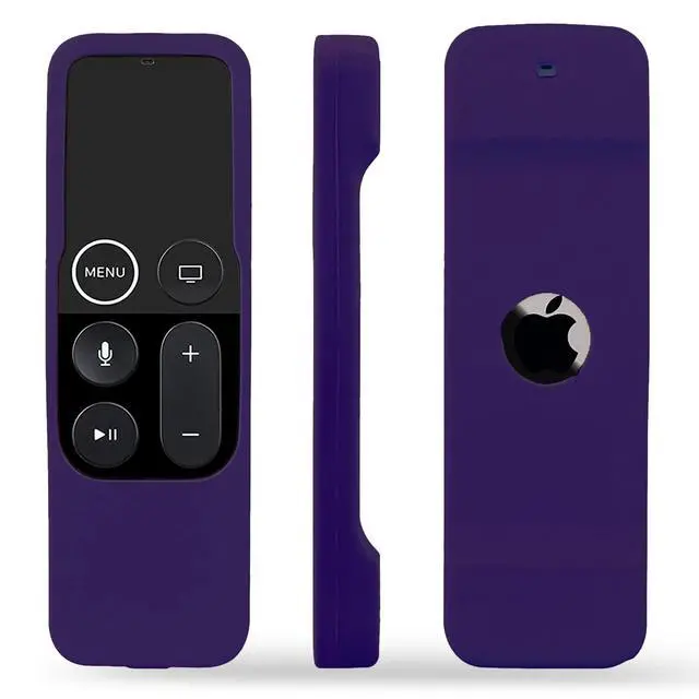 Alt view image 3 of 6 - Silicone Case Compatible with Apple TV 4K/HD Siri Remote (1st Gen) - Anti-Slip Shock Proof Soft Remote Cover Case Compatible with Apple TV 4K 5th 4th Gen Siri Remote Controller - Purple