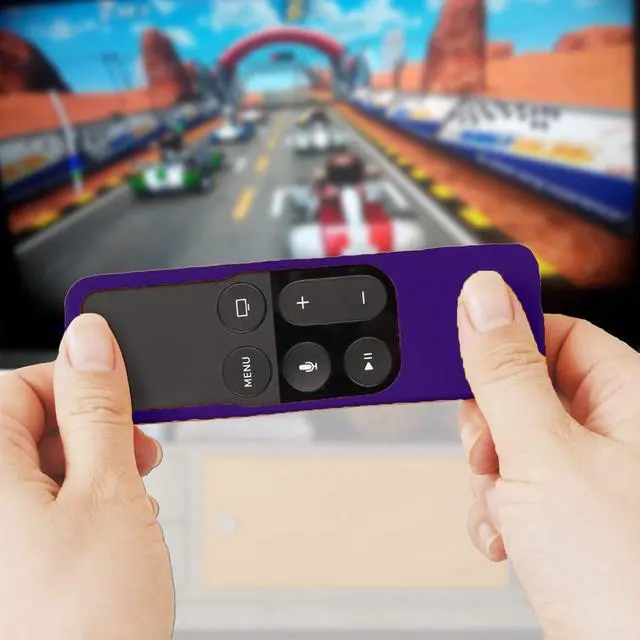 Alt view image 5 of 6 - Silicone Case Compatible with Apple TV 4K/HD Siri Remote (1st Gen) - Anti-Slip Shock Proof Soft Remote Cover Case Compatible with Apple TV 4K 5th 4th Gen Siri Remote Controller - Purple