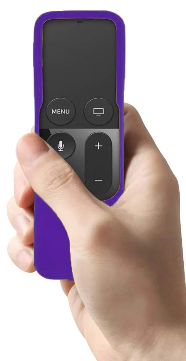 Alt view image 6 of 6 - Silicone Case Compatible with Apple TV 4K/HD Siri Remote (1st Gen) - Anti-Slip Shock Proof Soft Remote Cover Case Compatible with Apple TV 4K 5th 4th Gen Siri Remote Controller - Purple