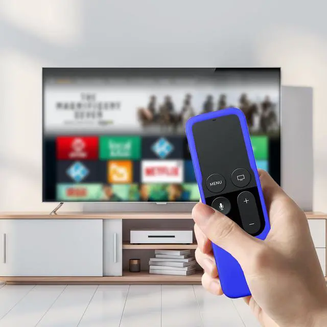 Alt view image 3 of 6 - Silicone Case Compatible with Apple TV 4K/HD Siri Remote (1st Gen) - Anti-Slip Shock Proof Soft Remote Cover Case Compatible with Apple TV 4K 5th 4th Gen Siri Remote Controller - Dark Blue
