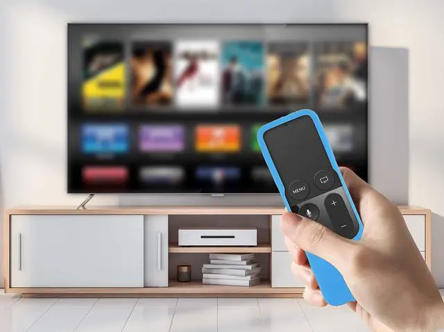 Alt view image 3 of 7 - Silicone Case Compatible with Apple TV 4K/HD Siri Remote (1st Gen) - Anti-Slip Shock Proof Soft Remote Cover Case Compatible with Apple TV 4K 5th 4th Gen Siri Remote Controller - Blue