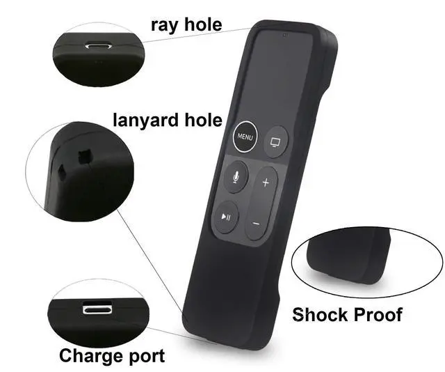 Alt view image 5 of 7 - Silicone Case Compatible with Apple TV 4K/HD Siri Remote (1st Gen) - Anti-Slip Shock Proof Soft Remote Cover Case Compatible with Apple TV 4K 5th 4th Gen Siri Remote Controller - Blue