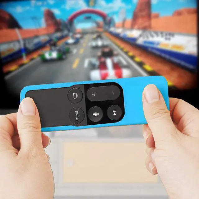 Alt view image 6 of 7 - Silicone Case Compatible with Apple TV 4K/HD Siri Remote (1st Gen) - Anti-Slip Shock Proof Soft Remote Cover Case Compatible with Apple TV 4K 5th 4th Gen Siri Remote Controller - Blue
