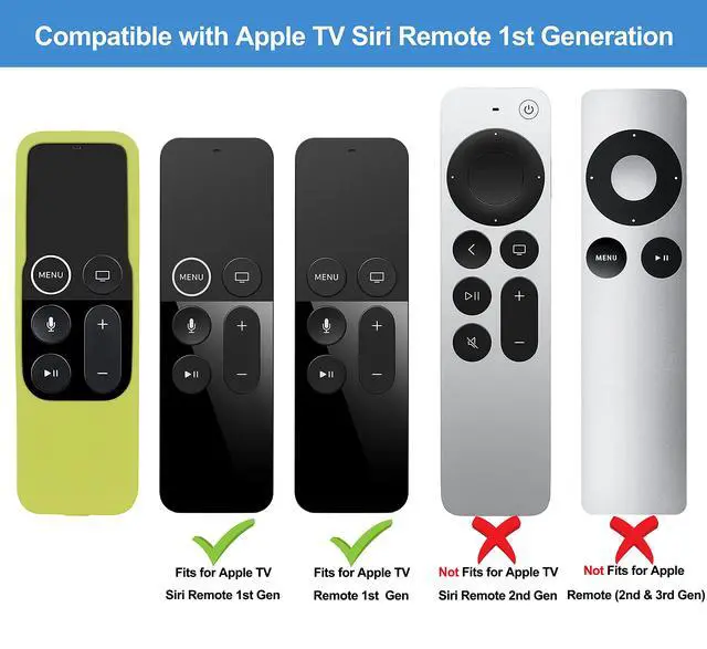 Alt view image 2 of 7 - Silicone Case Compatible with Apple TV 4K/HD Siri Remote (1st Gen) - Anti-Slip Shock Proof Soft Remote Cover Case Compatible with Apple TV 4K 5th 4th Gen Siri Remote Controller - Green