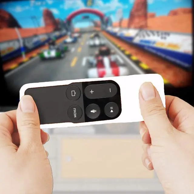 Alt view image 5 of 7 - Silicone Case Compatible with Apple TV 4K/HD Siri Remote (1st Gen) - Anti-Slip Shock Proof Soft Remote Cover Case Compatible with Apple TV 4K 5th 4th Gen Siri Remote Controller - White