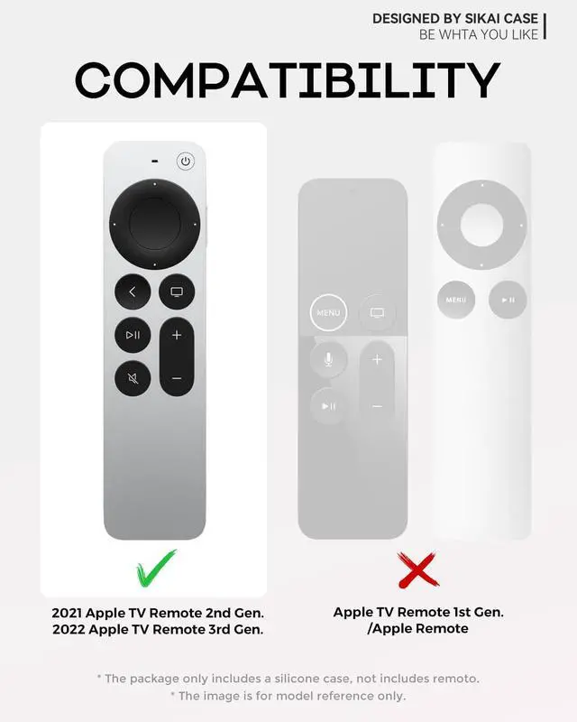 Alt view image 2 of 7 - Silicone Case Fit Designed for Apple TV 4K 2021/2022 Siri Remote Protective Case with Shockproof Compatible with AirTag (Pink Paw)